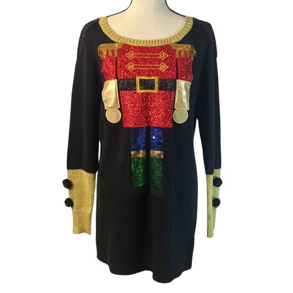 Isela Women’s Nutcracker Christmas Sweater Dress Size M - Picture 1 of 6